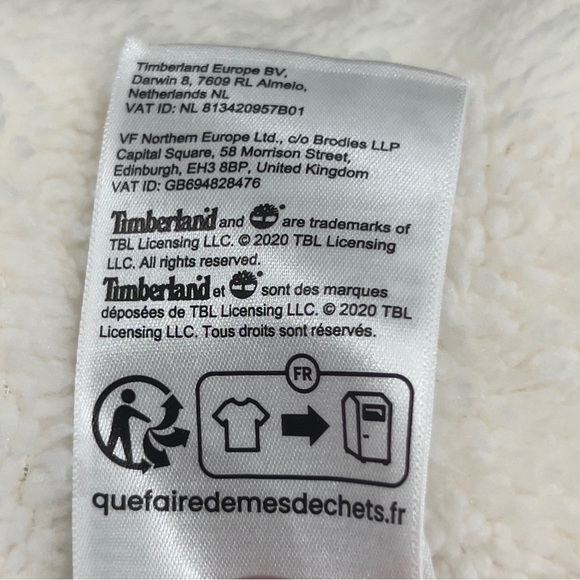 NWT Timberland Heavy Cable Knit PomPom Beanie with Fleece Lining in Ivory - Picture 6 of 6